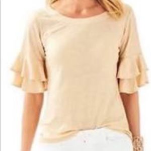 Lilly Pulitzer Lula top in gold, size XS